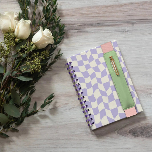 Purple Checkered Notebook