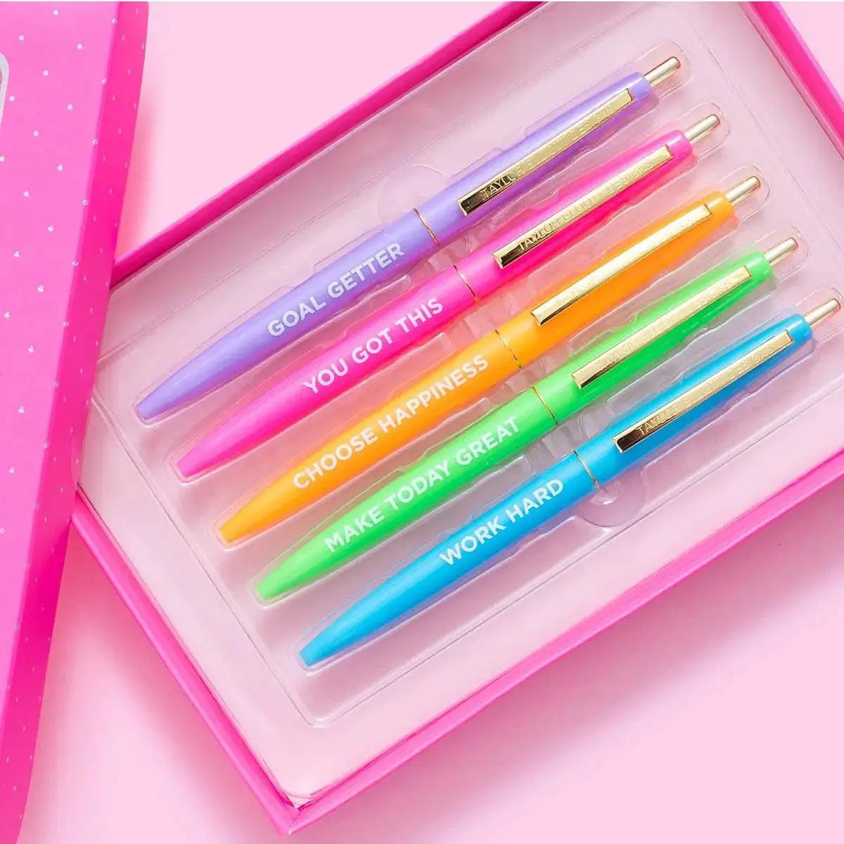 Set of 5 Motivational Pens with Affirmation Sayings