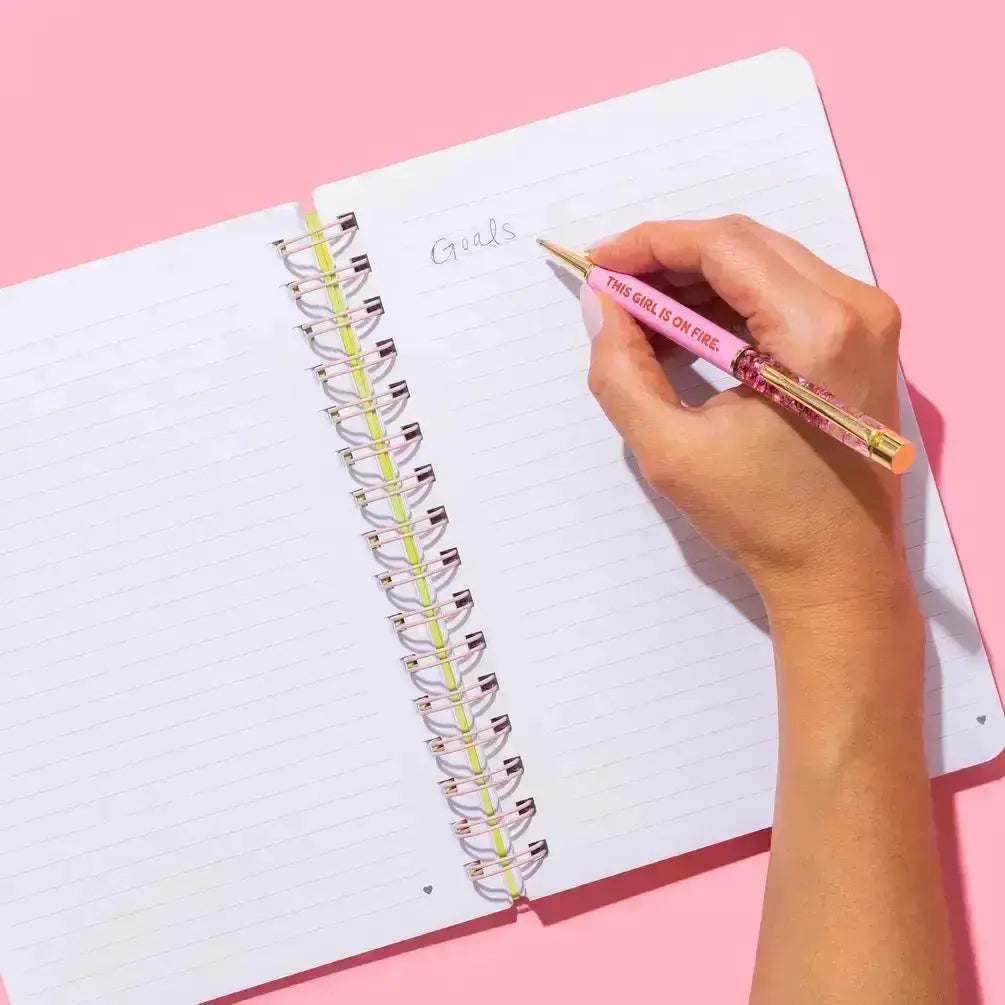 This Girl Is on Fire Pink Confetti Twist Pen