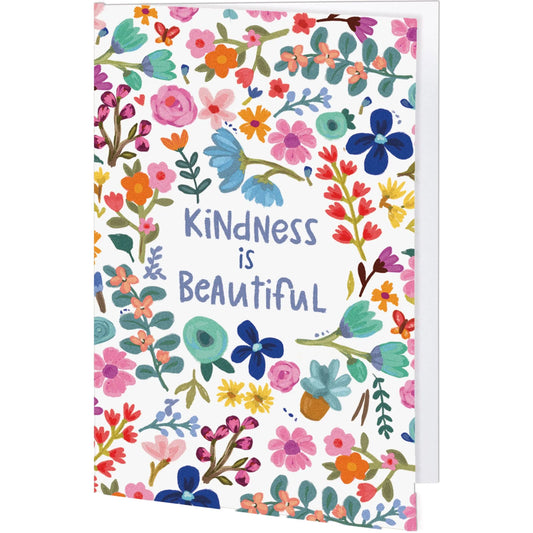 Kindness greeting card with illustrated flowers