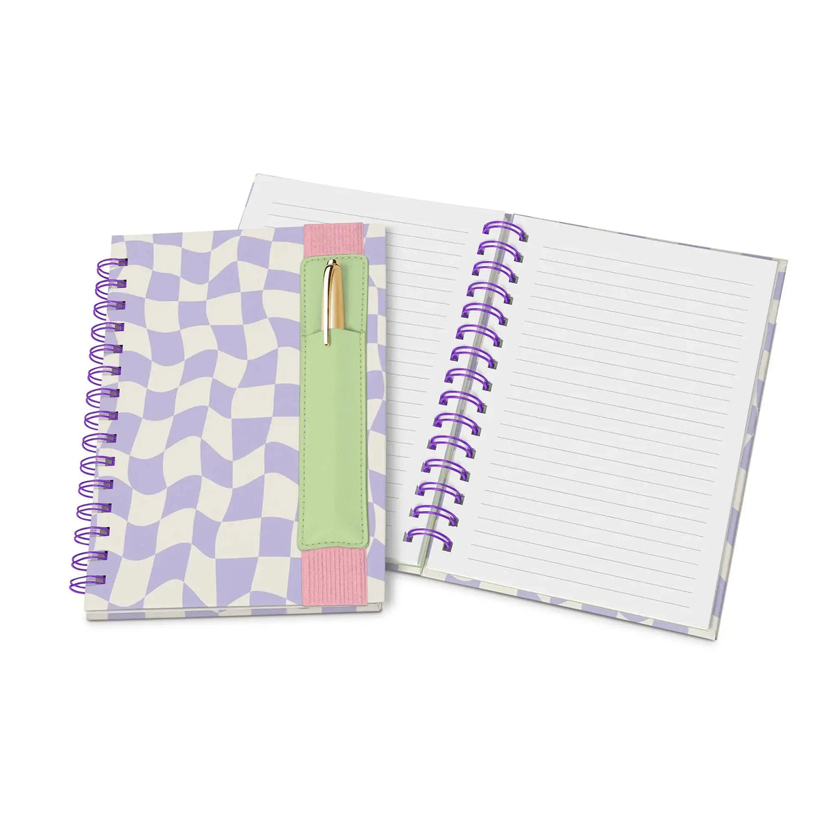 Purple Checkered Notebook