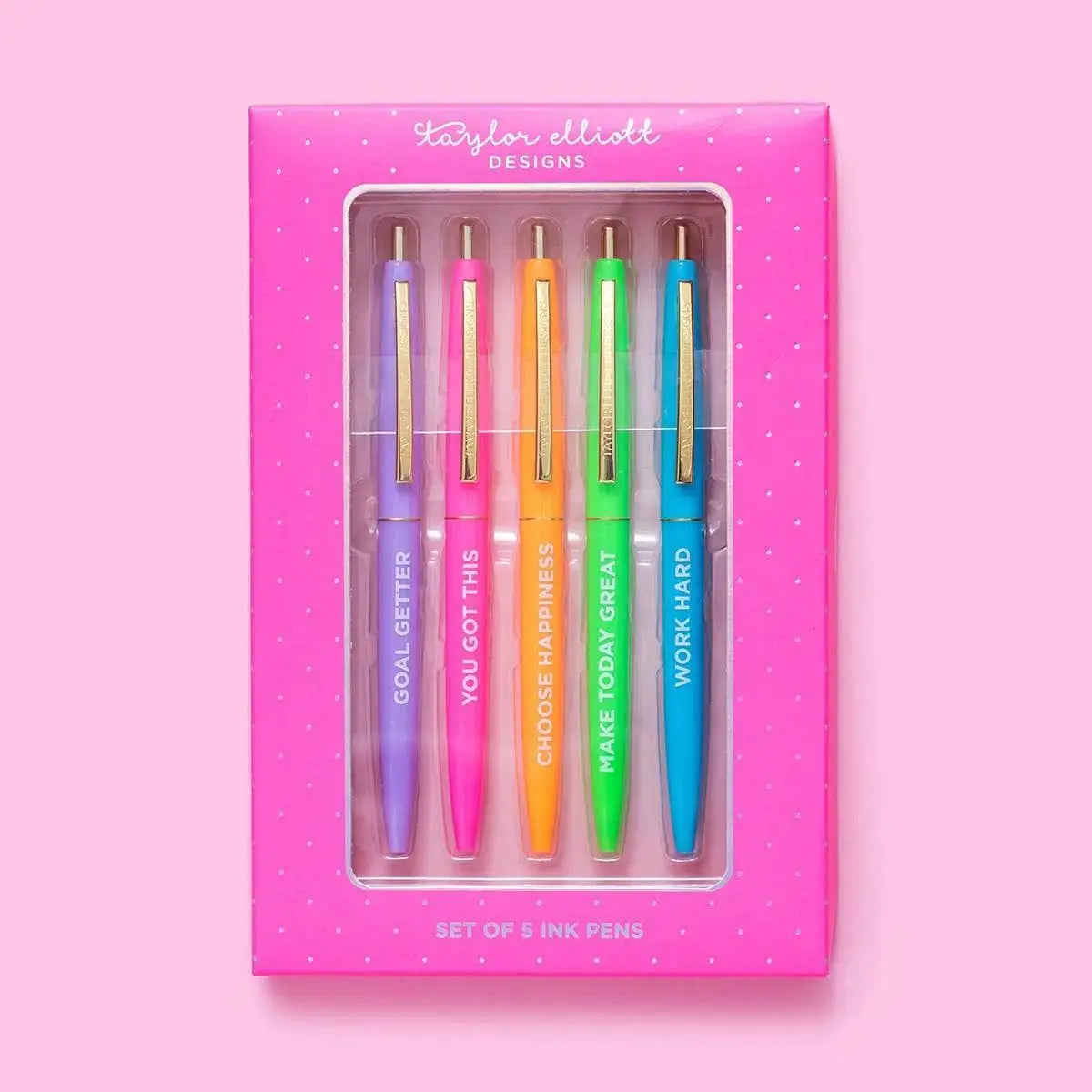 Set of 5 Motivational Pens with Affirmation Sayings
