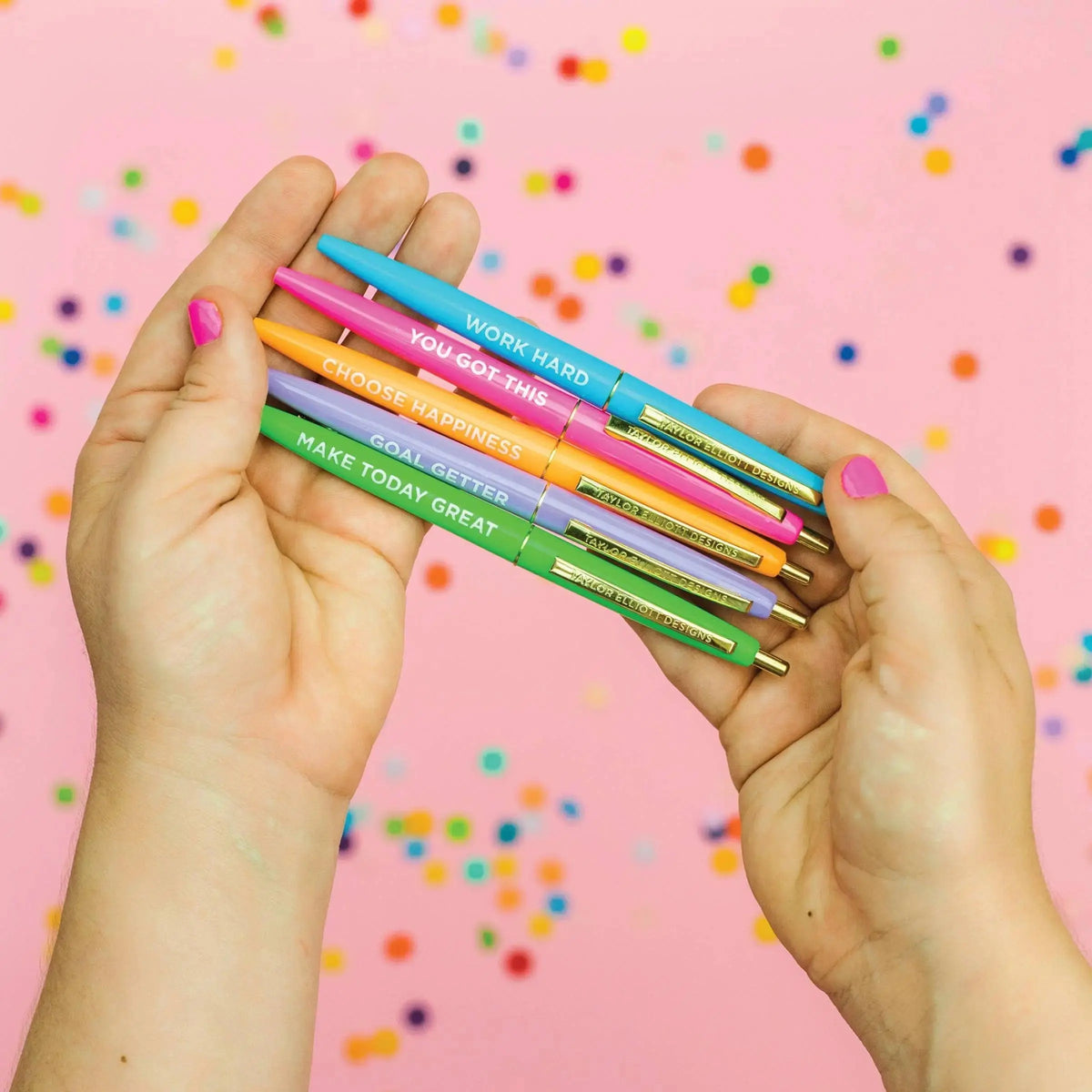 Set of 5 Motivational Pens with Affirmation Sayings
