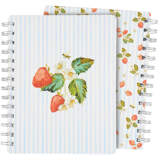 Strawberry journal notebook with spiral binding