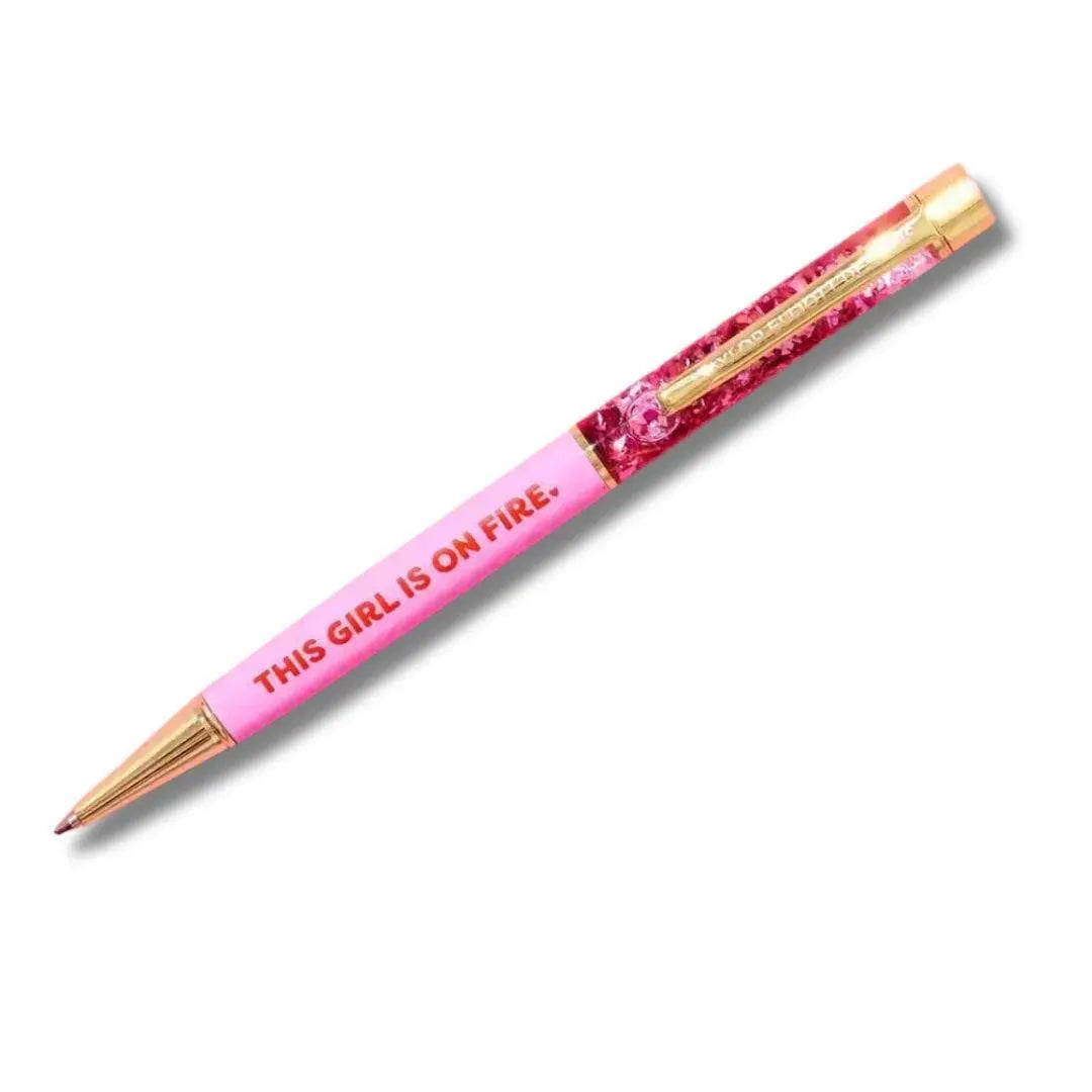 Pink Confetti Pen - This Girl is on Fire