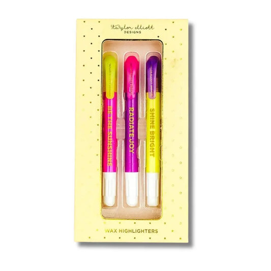 Wax highlighter set with motivational sayings