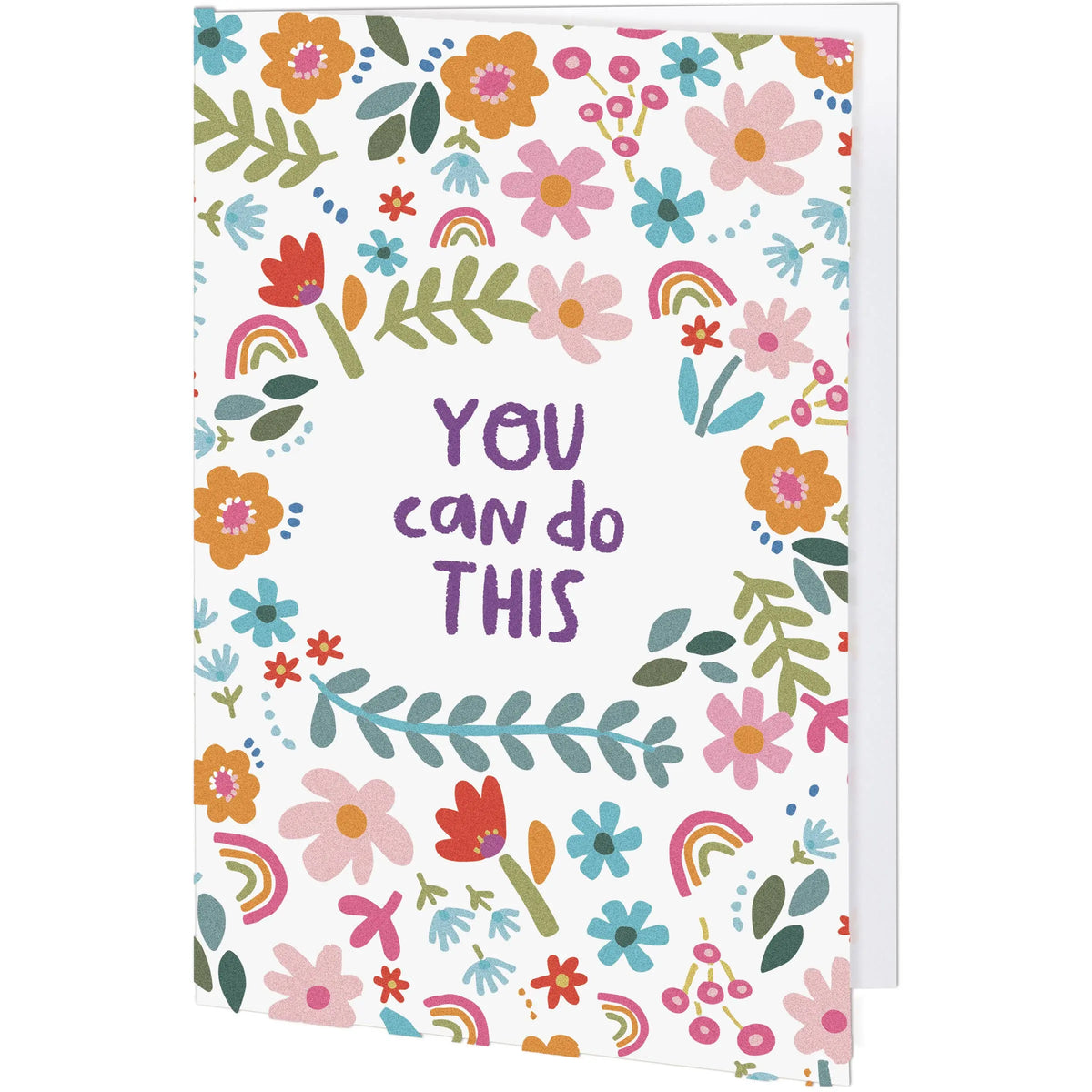 You Can Do This greeting card with rainbow and flower illustration